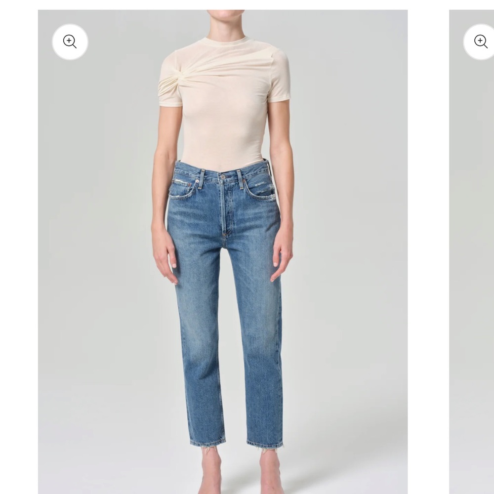 AGOLDE Riley High Rise Straight Crop, Zephyr Wash, Size 30